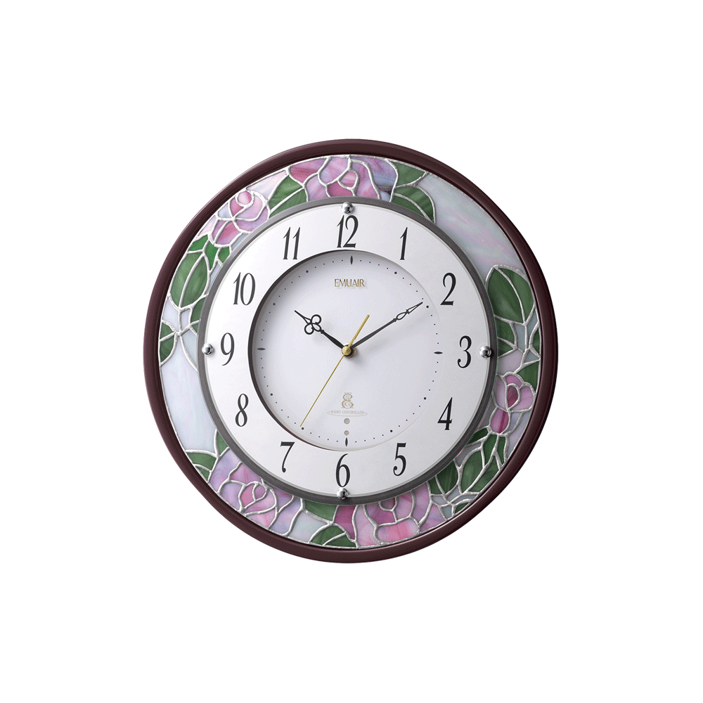 最安値挑戦 リズム時計 ステンドグラス時計 エミュエールｍ８ｆ とても綺麗な時計です 掛時計 柱時計 Alrc Asia