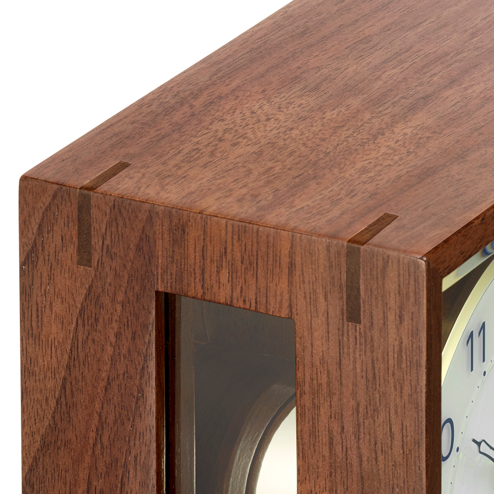 リズム時計 JAPAN MADE 磁器枠時計花言葉 8RG624HG12. クオーツ置時計 有田焼